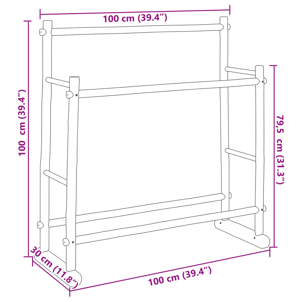 vidaXL Klädställ 100x30x100 cm bambu