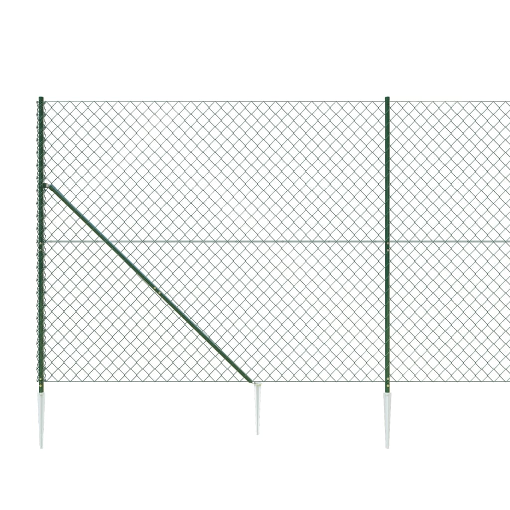 vidaXL Gunnebostängsel med markspett grön 2x10 m