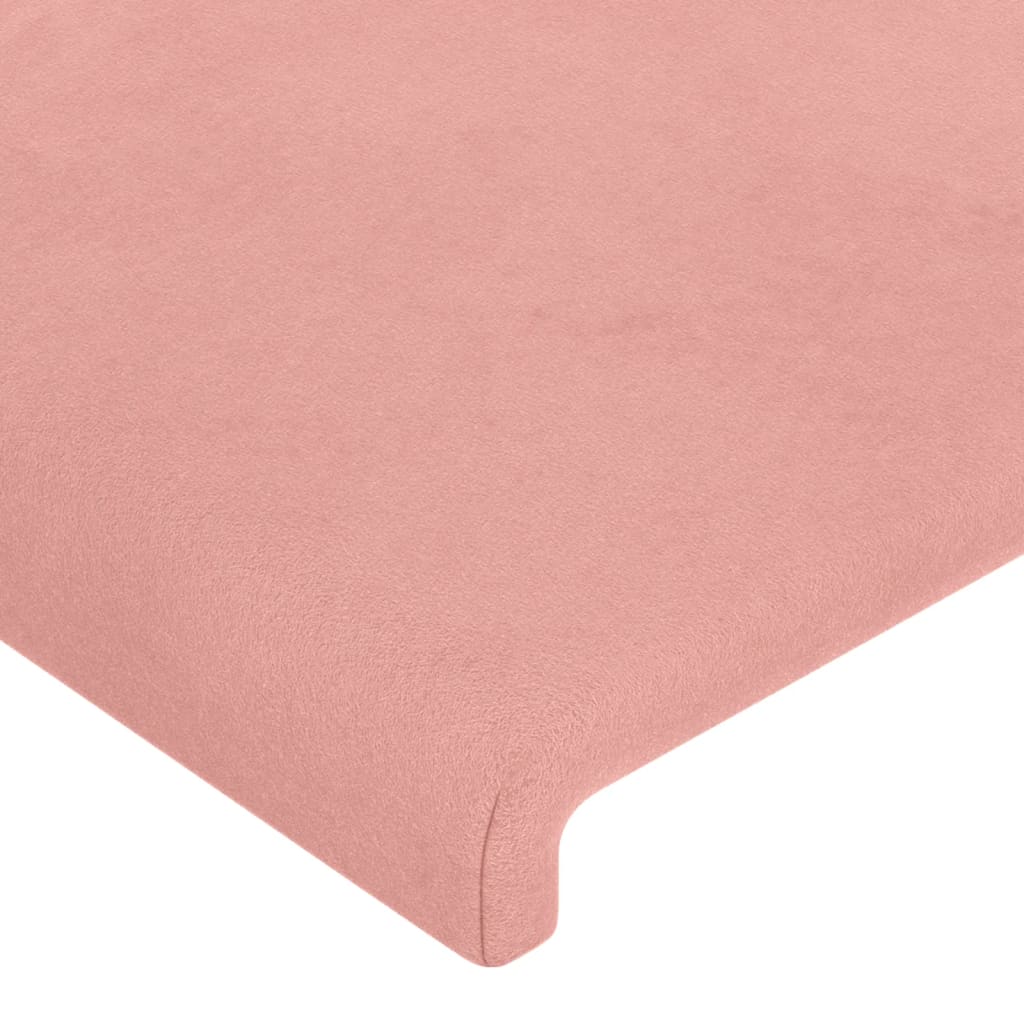 vidaXL Sänggavel LED rosa 100 x 5 x 78/88 cm sammet