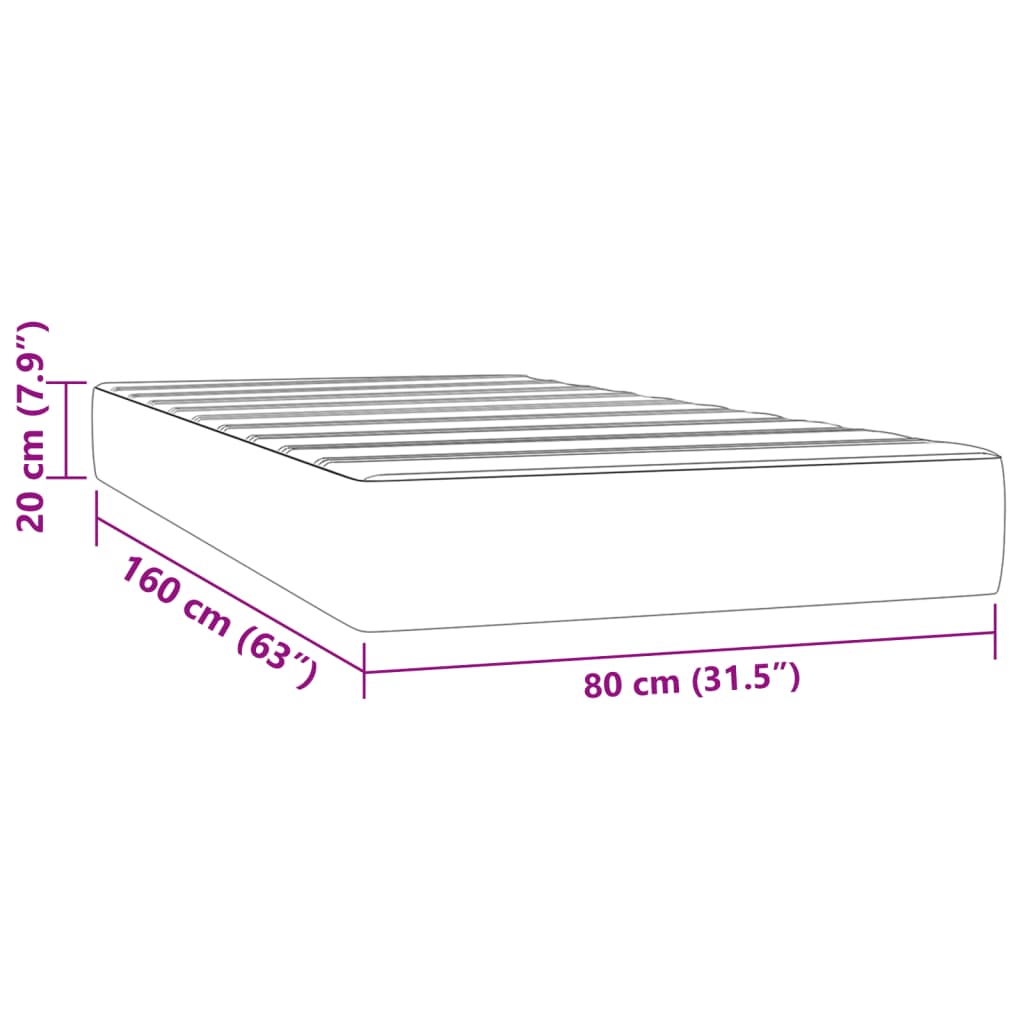 vidaXL Pocketresårmadrass för barn vit 80x160 cm konstläder