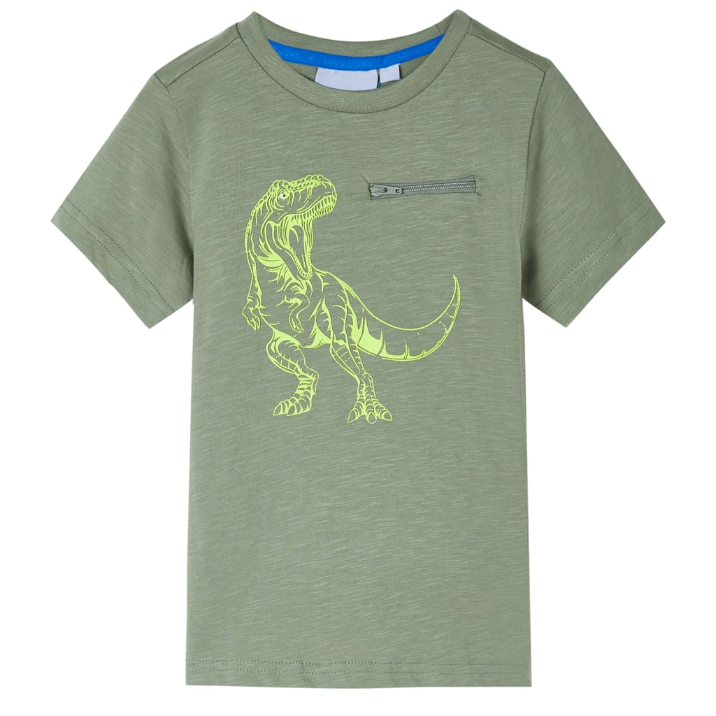 T-shirt med korta ärmar för barn ljus khaki 116