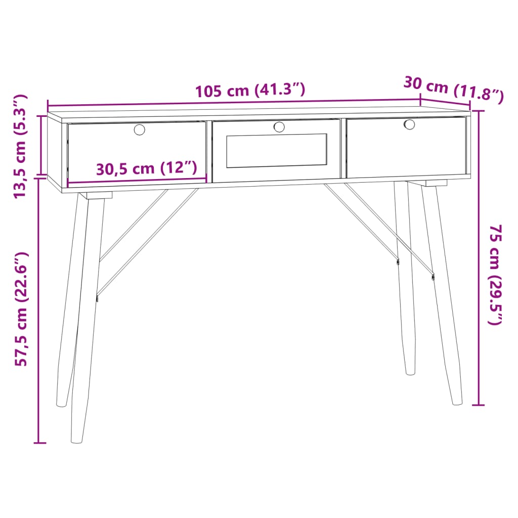 vidaXL Tv-bänk med dörrar 105x30x45 cm konstruerat trä