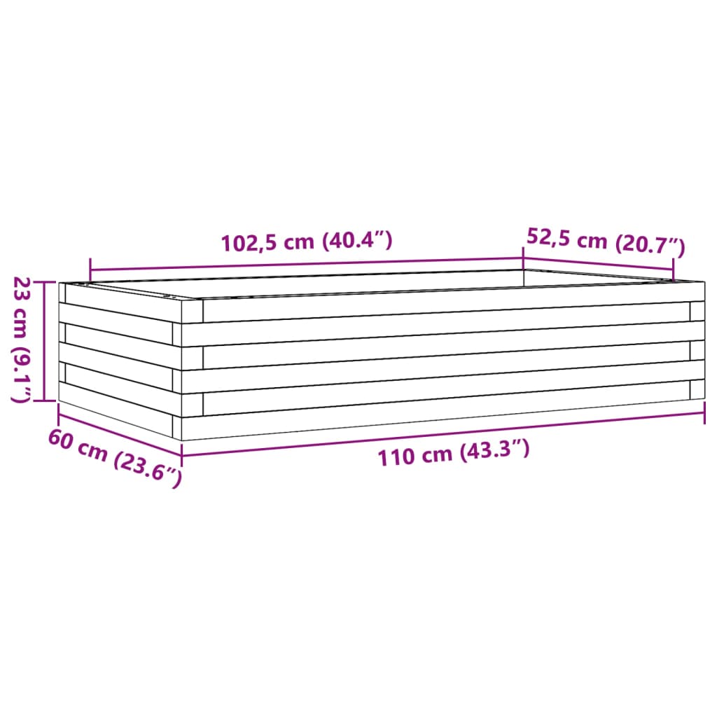 vidaXL Odlingslåda 110x60x23 cm massivt douglasträ