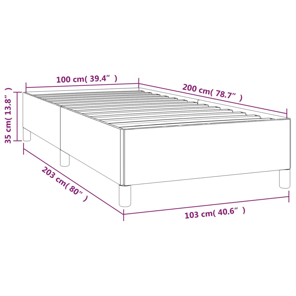 vidaXL Sängram svart 100x200 cm konstläder