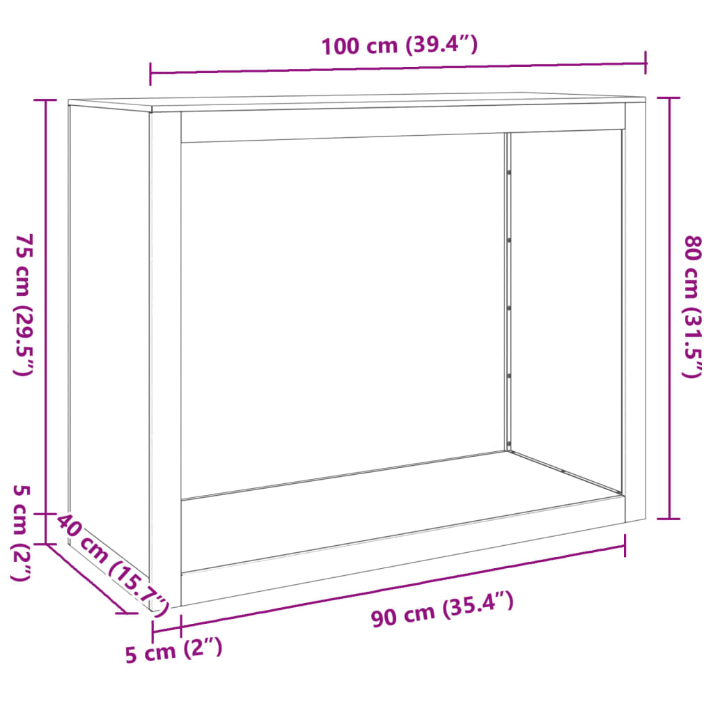 vidaXL Vedställ grön 100x40x80 cm stål