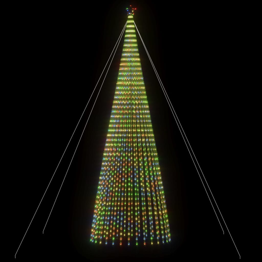 vidaXL Julgranskon 1544 LEDs färgglad 500 cm