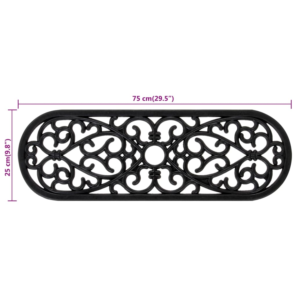 vidaXL Trappstegsmattor 10 st 25x75 cm gummi