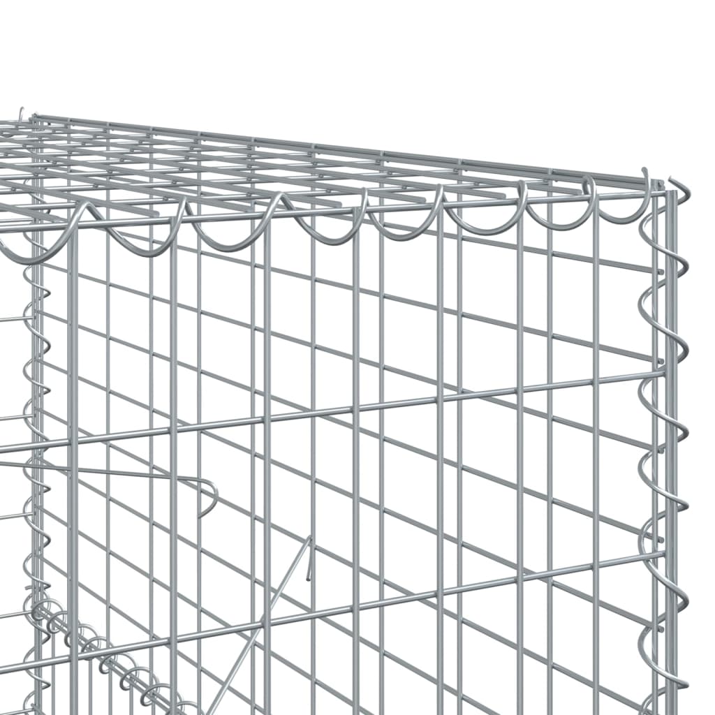 vidaXL Gabionkorg med skydd 200x100x150 cm galvaniserat järn