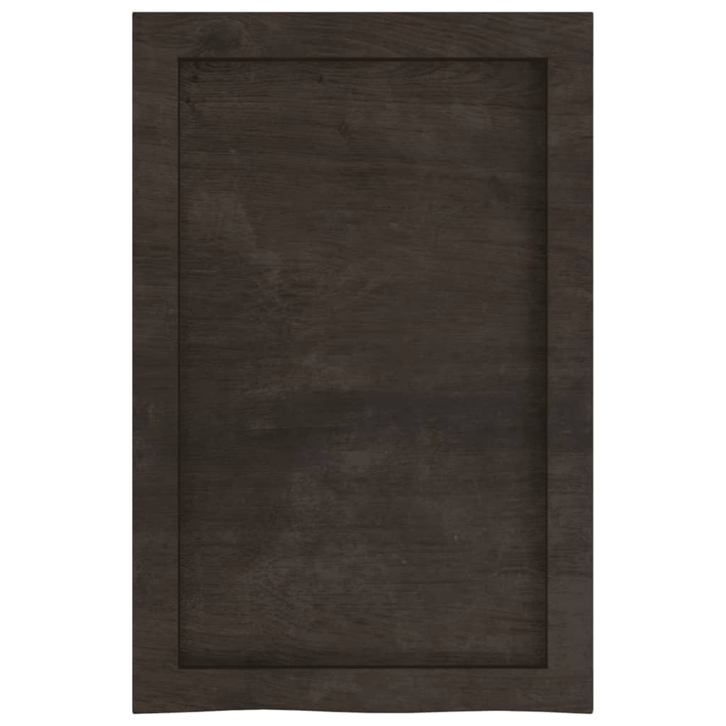 vidaXL Vägghylla mörkbrun 40x60x(2-6) cm behandlad massiv ek