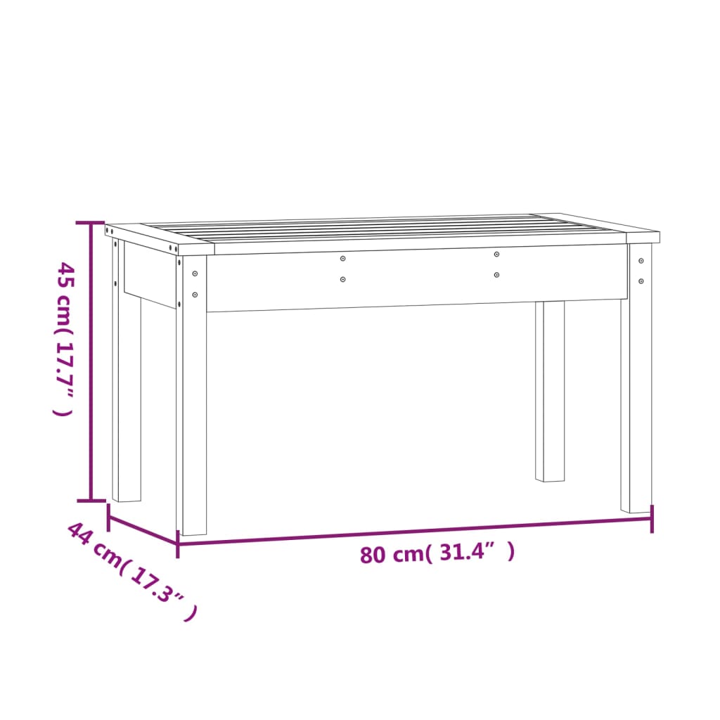 vidaXL Trädgårdsbänk 80x44x45 cm massivt douglasträ