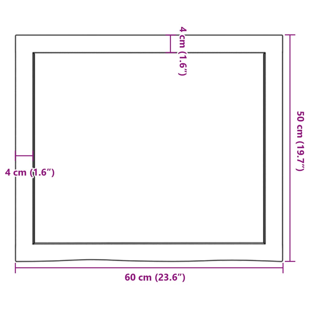 vidaXL Vägghylla mörkbrun 60x50x(2-4) cm behandlad massiv ek