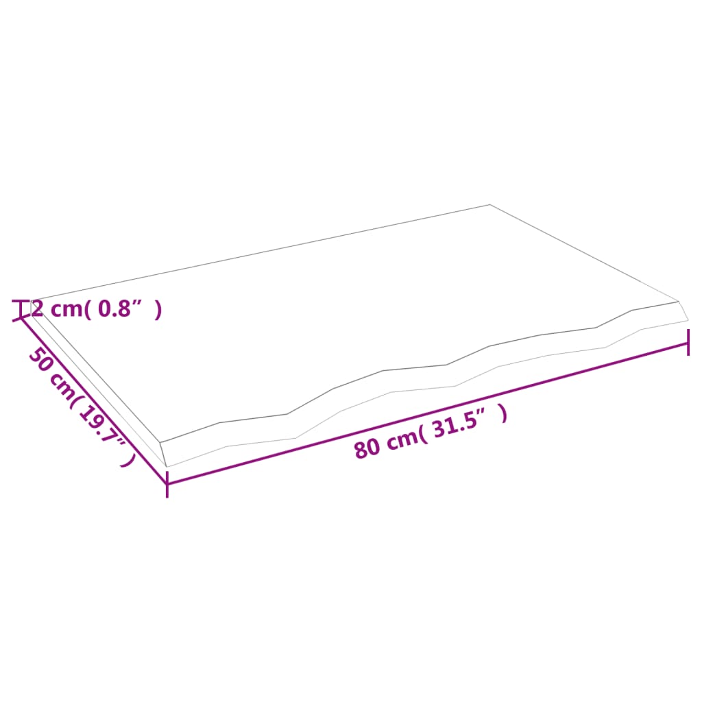 vidaXL Vägghylla mörkbrun 80x50x2 cm behandlad massiv ek