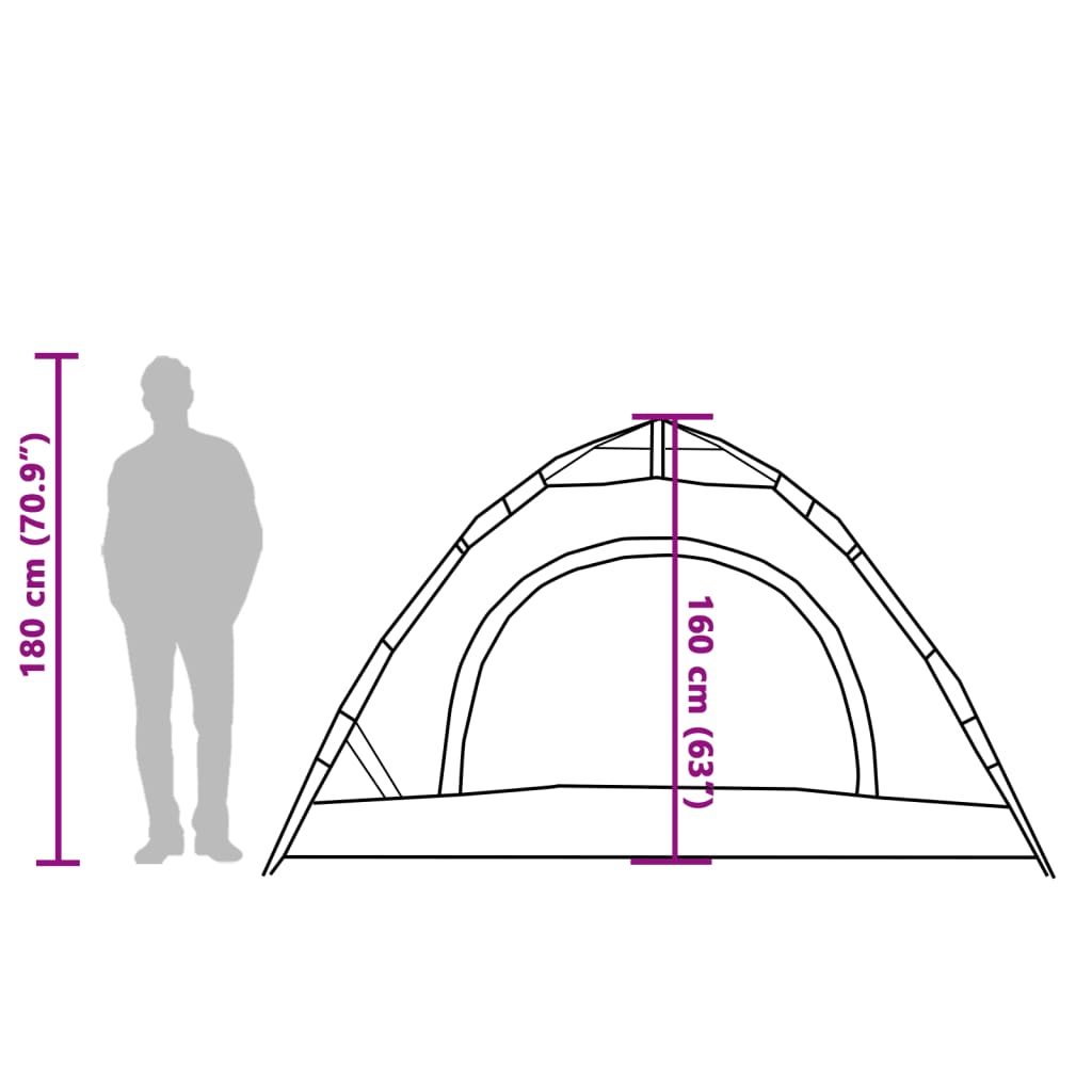 vidaXL Campingtält 4 personer blå snabbrest