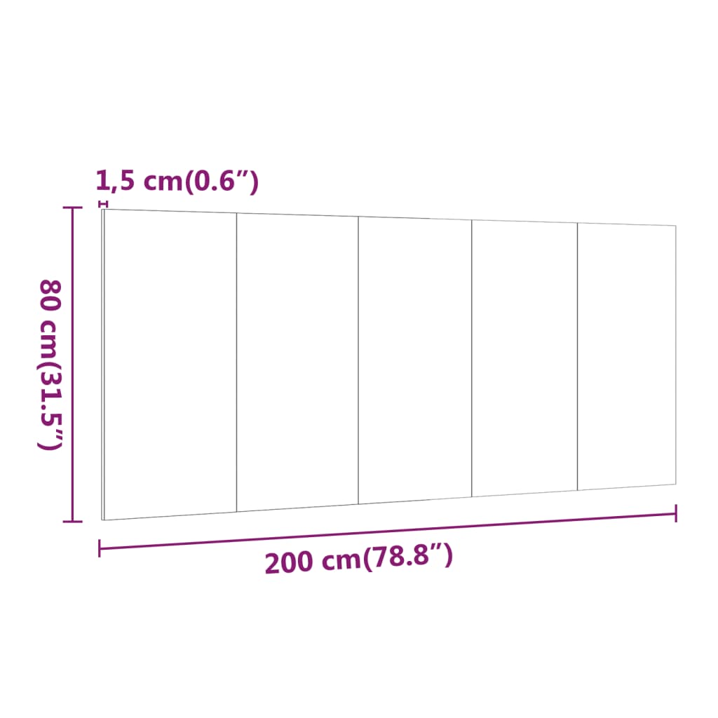 vidaXL Sänggavel brun ek 200x1,5x80 cm konstruerat trä