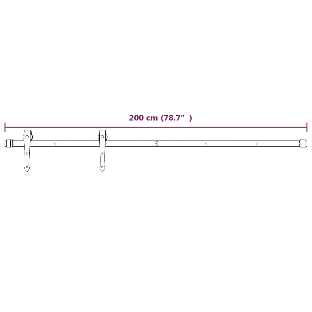 vidaXL Skjutdörr med beslag 100x210 cm massiv furu