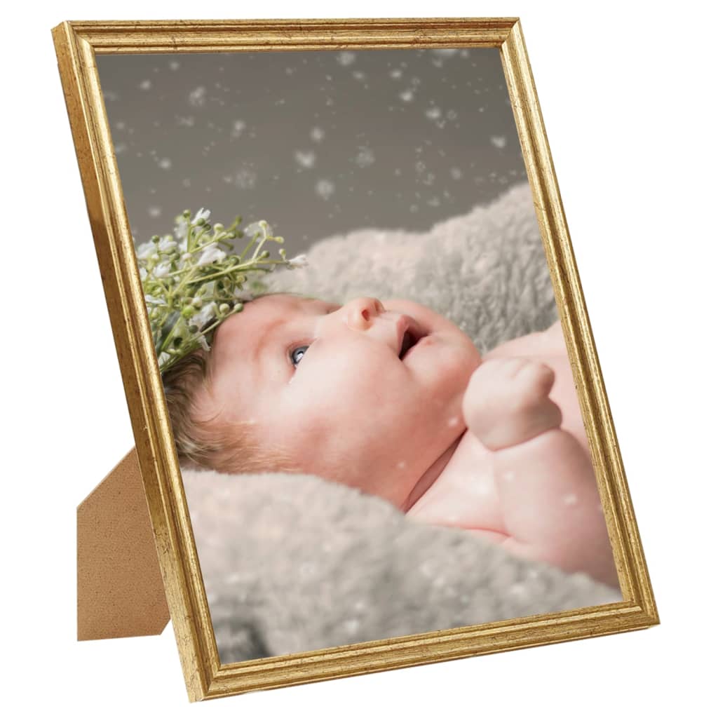 vidaXL Fotoramar 10 st för bord guld 13x18 cm MDF