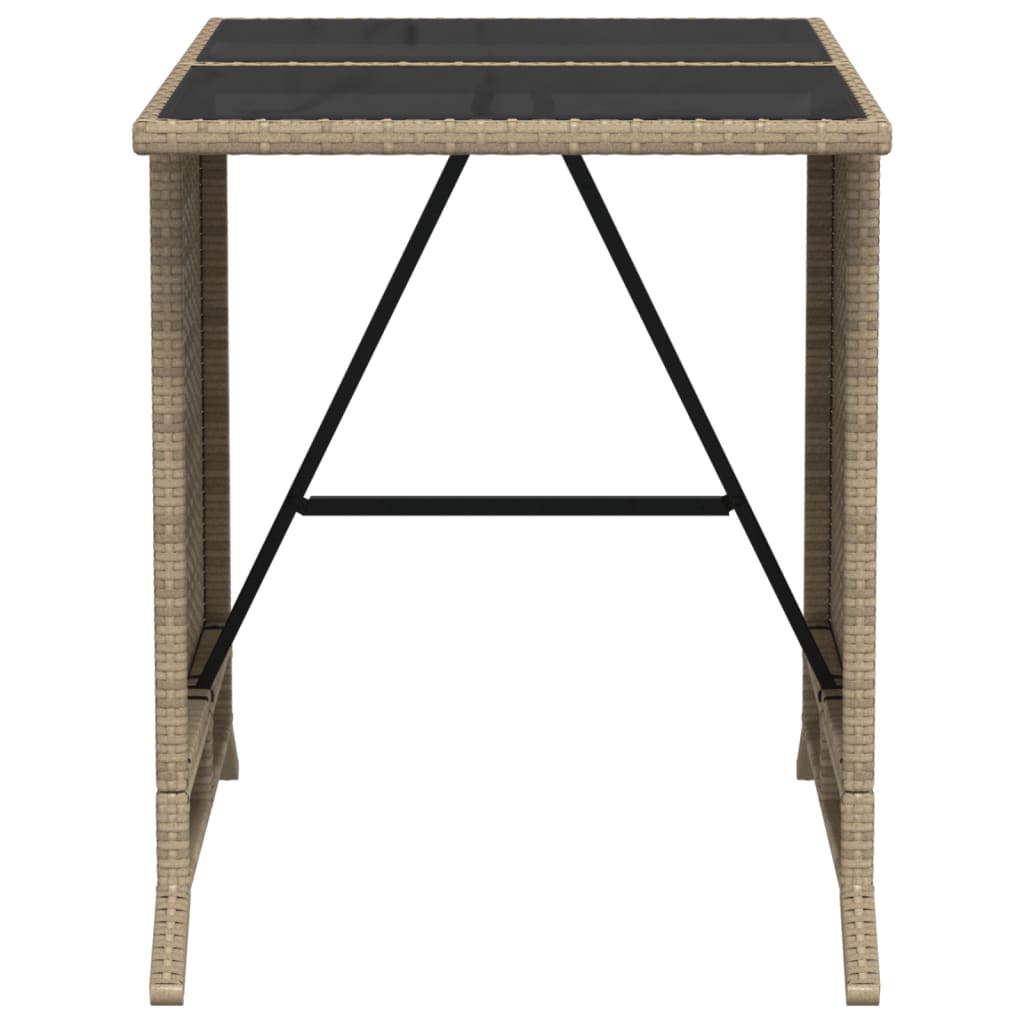 vidaXL Bistrogrupp med dynor 3 delar beige konstrotting