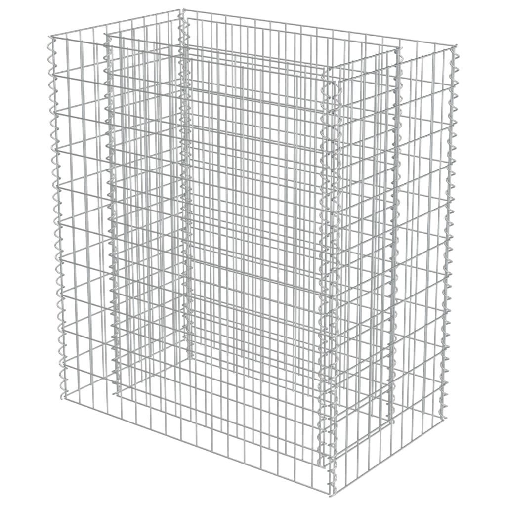 vidaXL Planteringsgabion upphöjd galvaniserat stål 90x50x100 cm