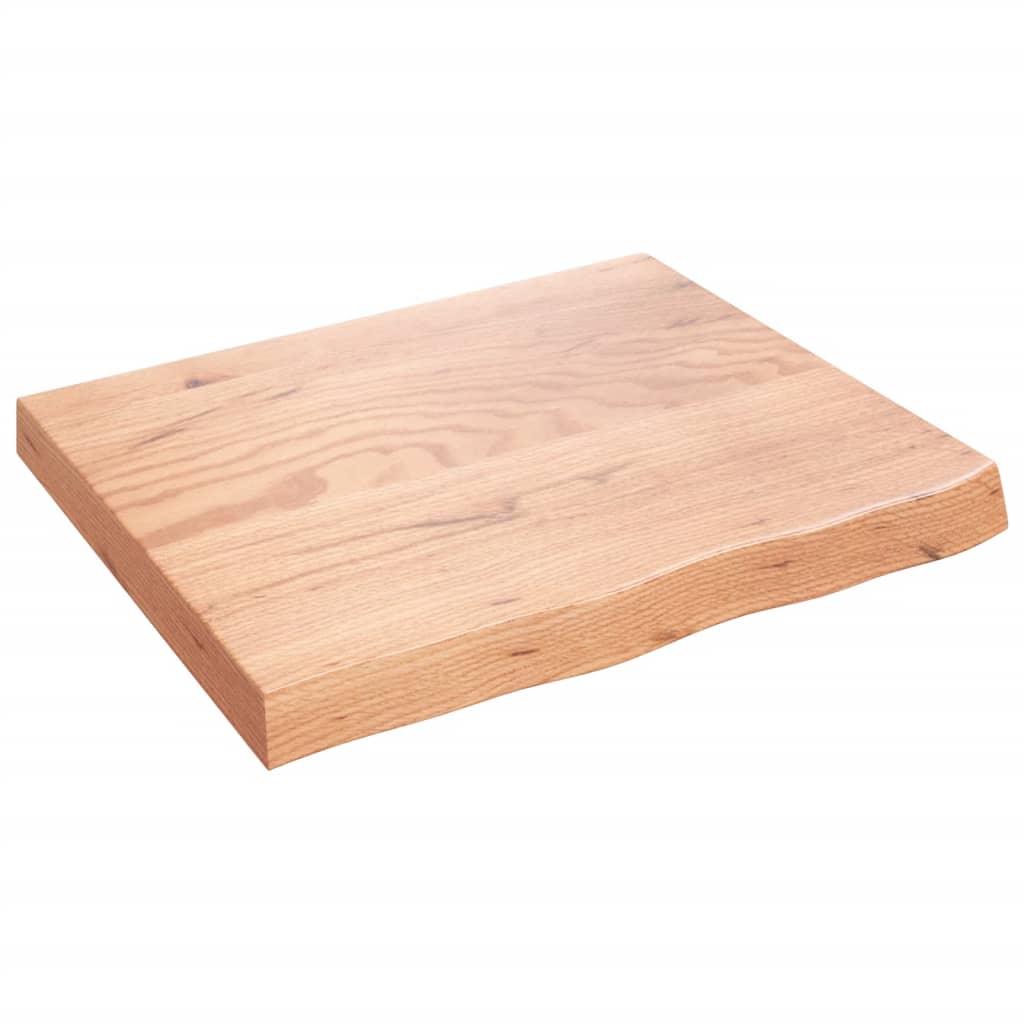 vidaXL Bänkskiva badrum ljusbrun 60x50x(2-6) cm behandlat massivt trä