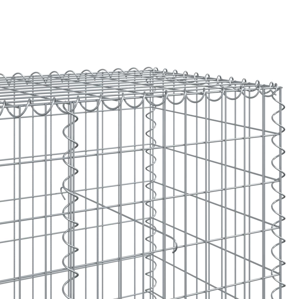 vidaXL Gabionkorg med skydd 150x100x100 cm galvaniserat järn