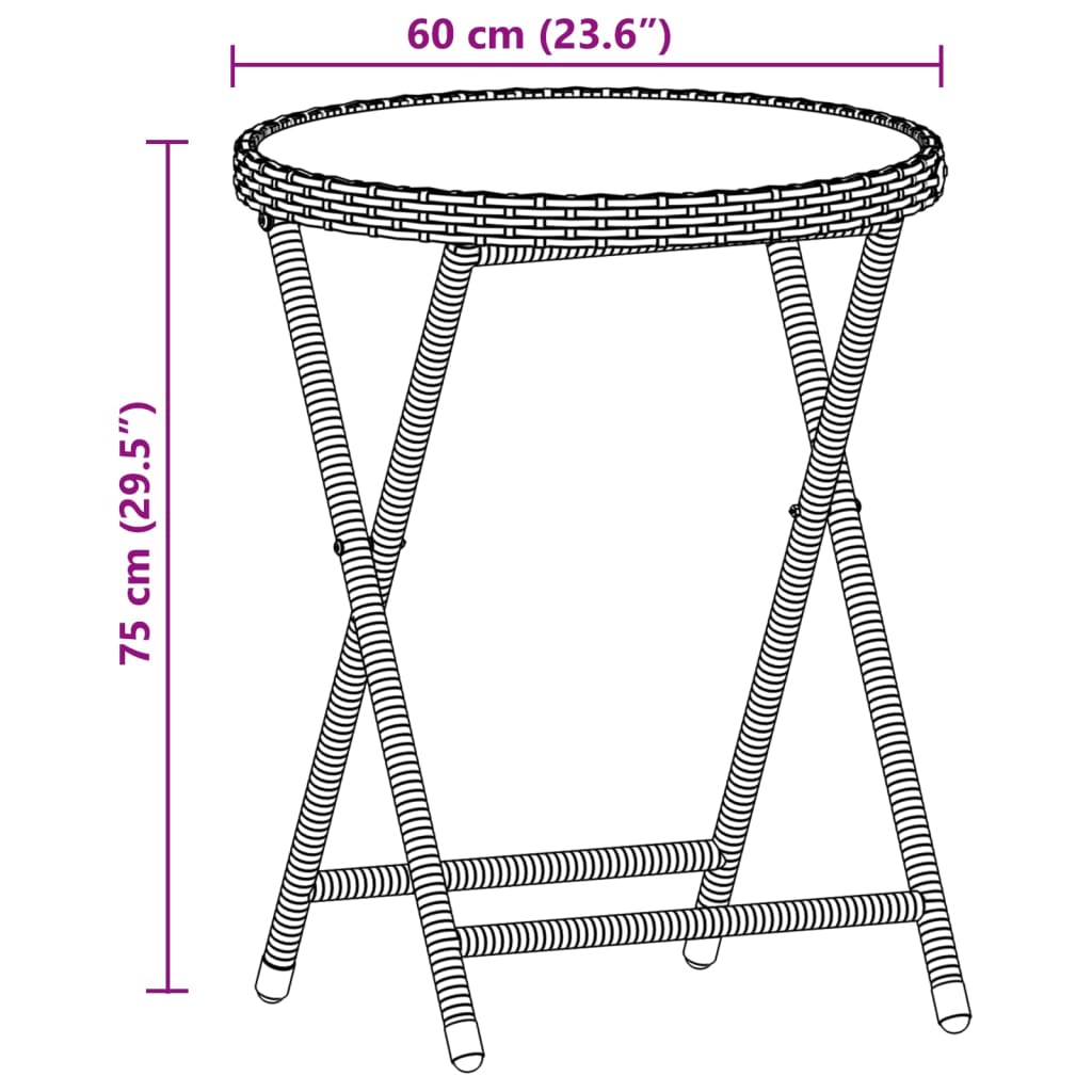 vidaXL Bistrogrupp med dynor 3 delar beige konstrotting och glas