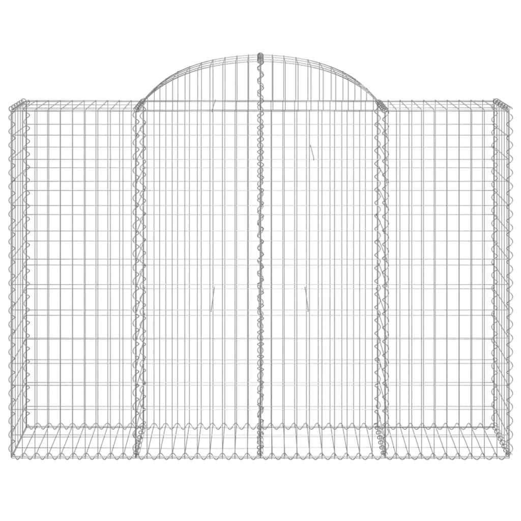 vidaXL Gabioner bågformade 7 st 200x50x140/160 cm galvaniserat järn