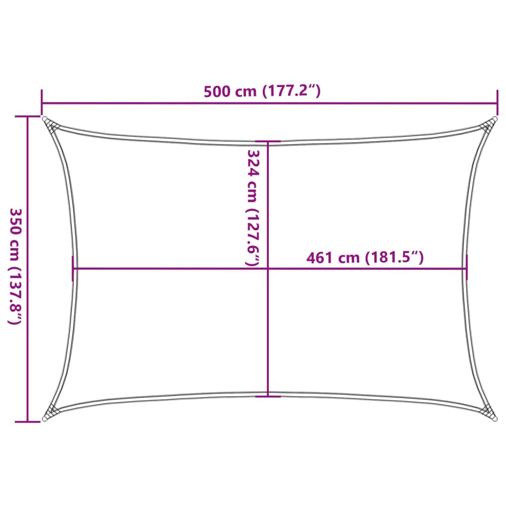 vidaXL Solsegel sandfärgat 5x3,5 m 100% polyesteroxford