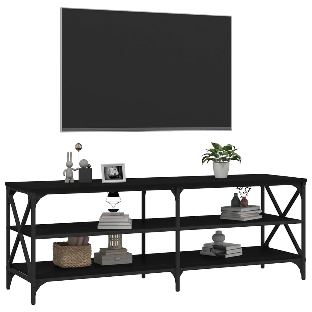 vidaXL TV-bord svart 140x40x50 cm konstruerat trä