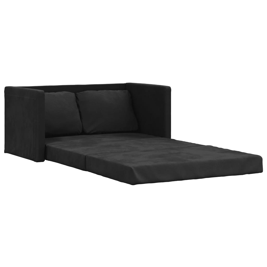 vidaXL Golvbäddsoffa 2-i-1 svart 122x204x55 cm sammet