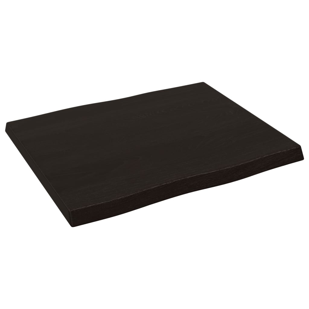 vidaXL Bordsskiva mörkbrun 60x50x(2-4) cm massivt trä levande kant