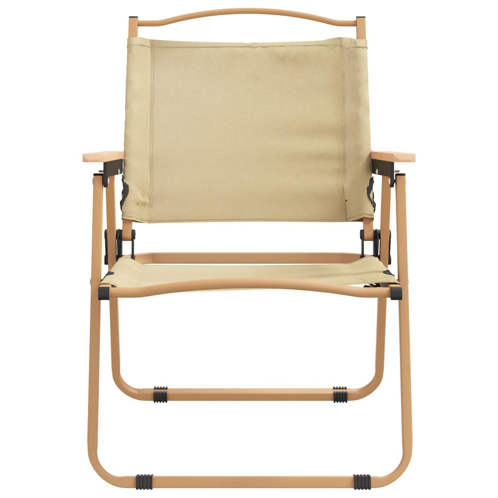 vidaXL Campingstolar 2 st Beige 54x55x78 cm oxfordtyg