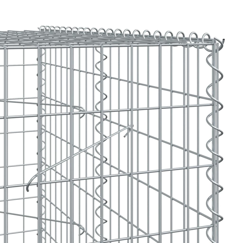 vidaXL Gabionkorg med skydd 150x100x200 cm galvaniserat järn