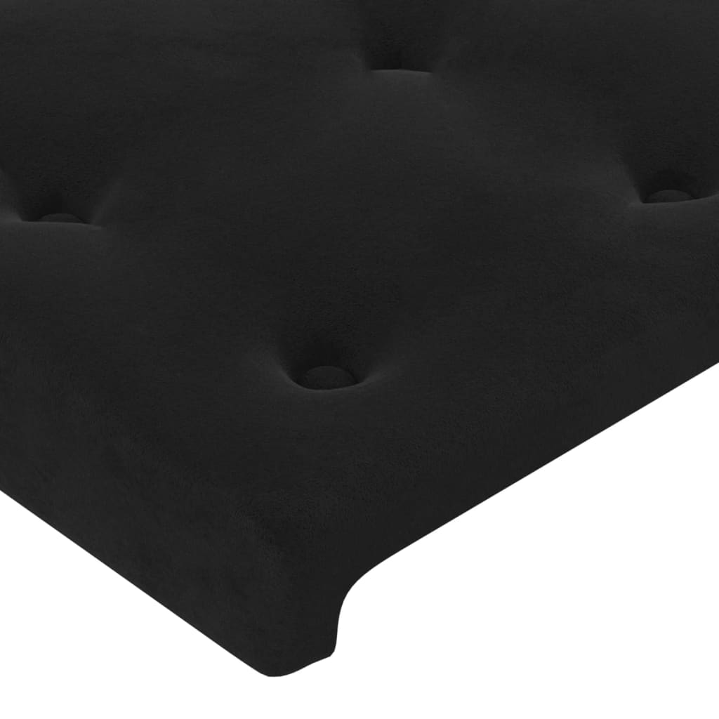 vidaXL Sänggavel med kanter svart 147x23x78/88 cm sammet