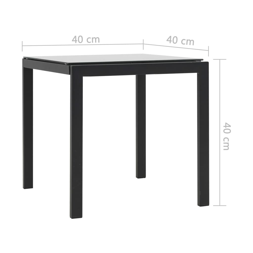 vidaXL Solsängar 2 st med bord konstrotting och textilene svart