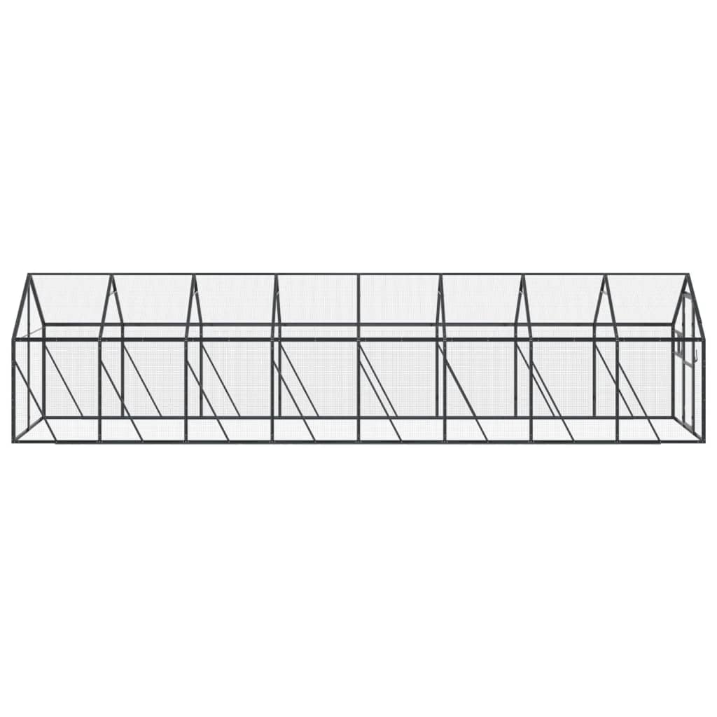 vidaXL Fågelvoljär antracit 1,79x8x1,85 m aluminium