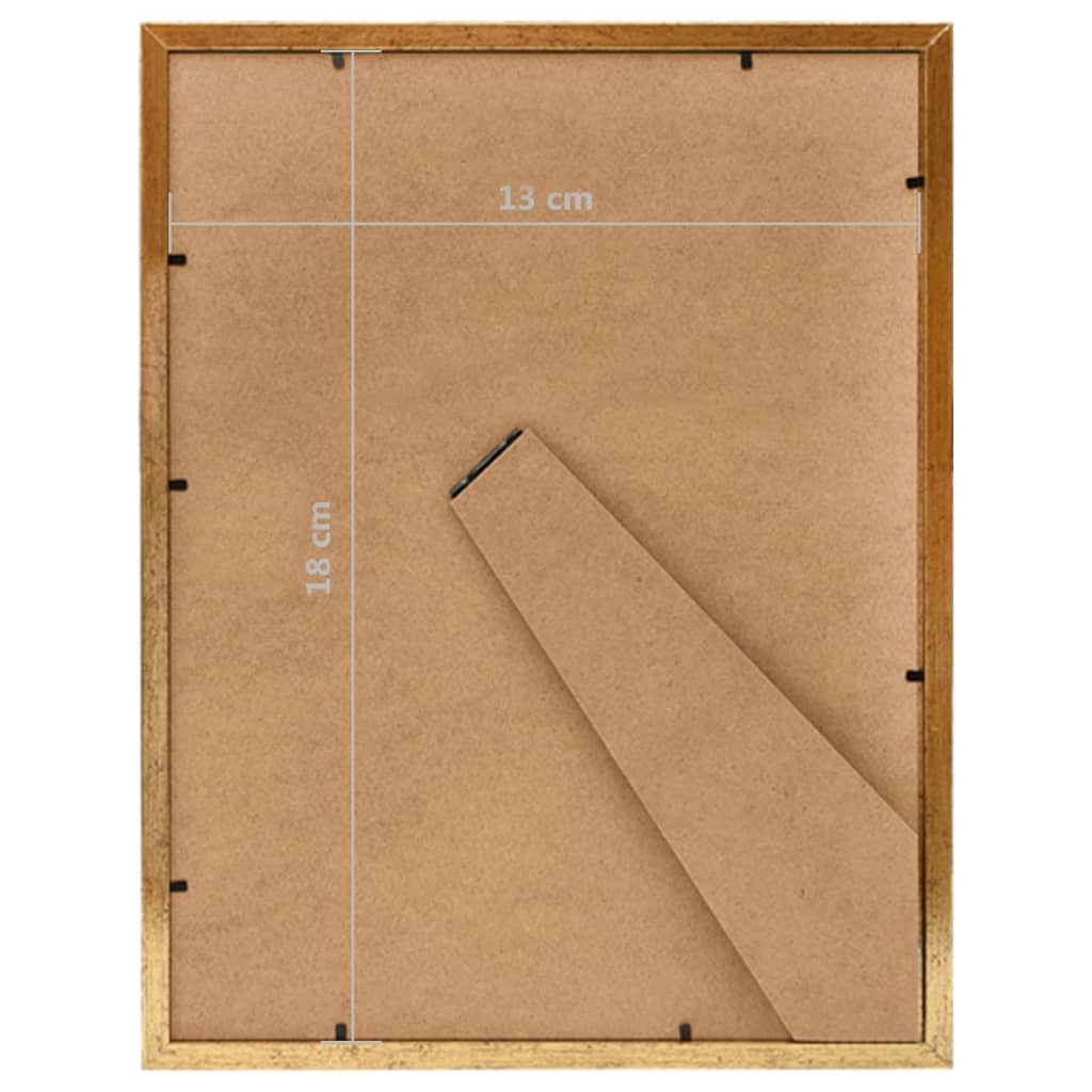 vidaXL Fotoramar 10 st för bord guld 13x18 cm MDF