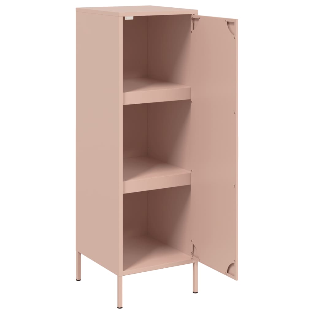 vidaXL Högskåp rosa 36x39x113 cm stål