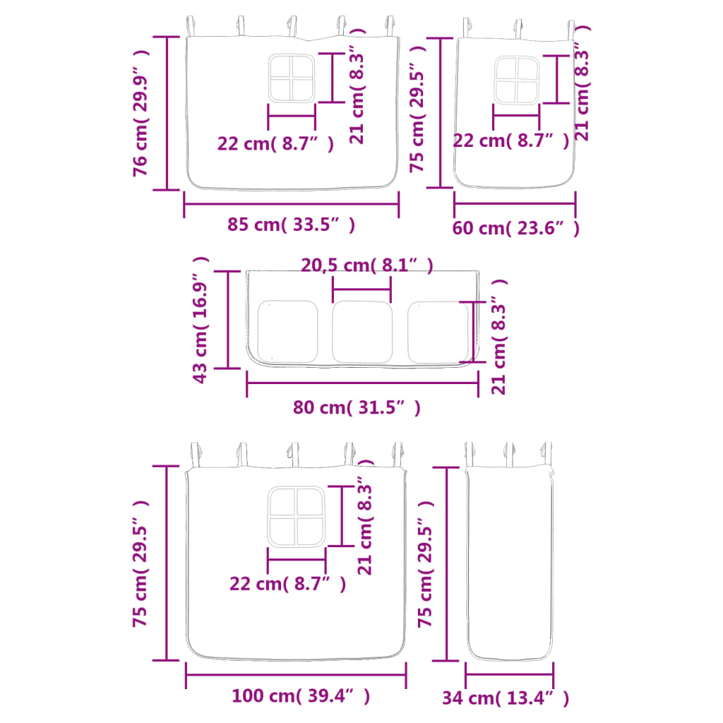 vidaXL Loftsäng med rutschkana blå 80x200 cm massiv furu