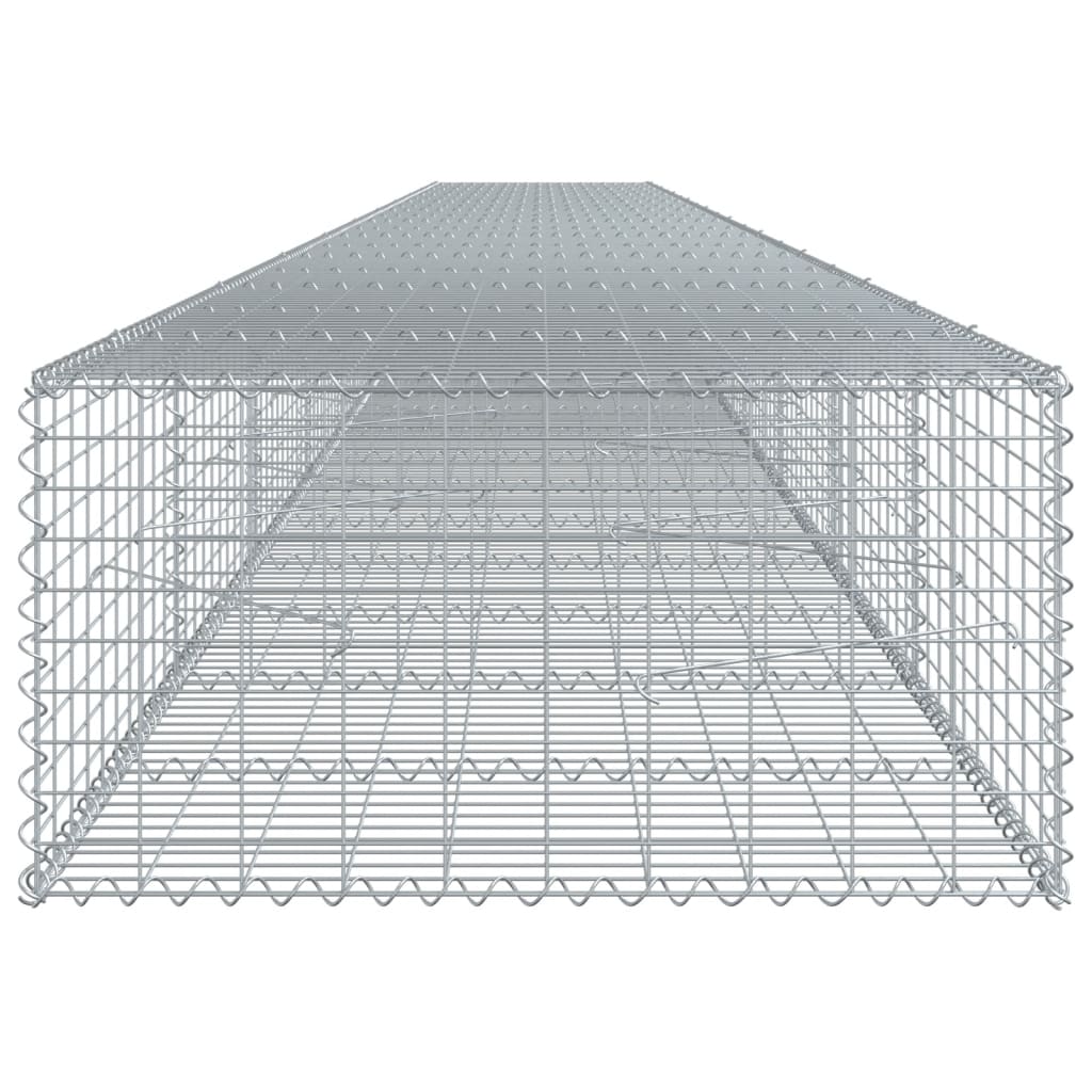 vidaXL Gabionkorg med skydd 1000x100x50 cm galvaniserat järn