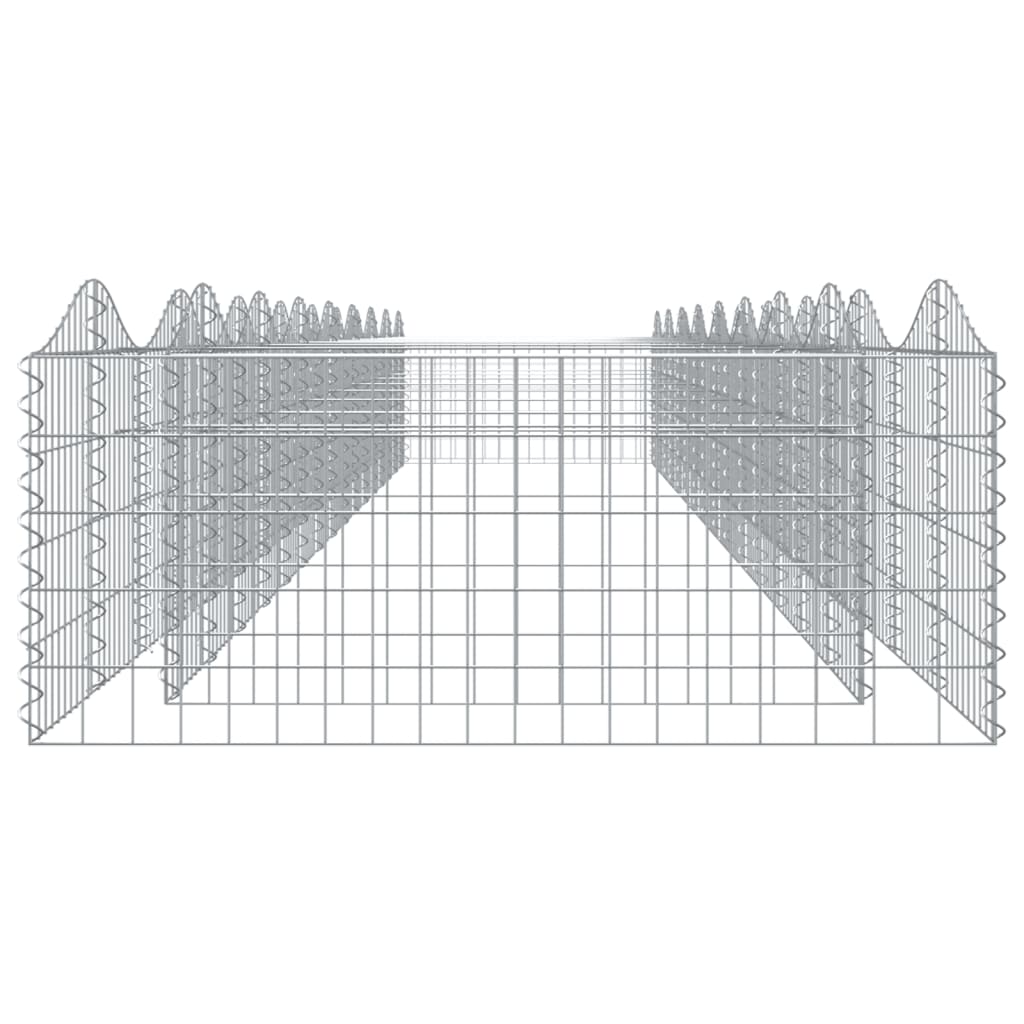 vidaXL Upphöjd planteringsgabion 800x100x50 cm galvaniserat järn