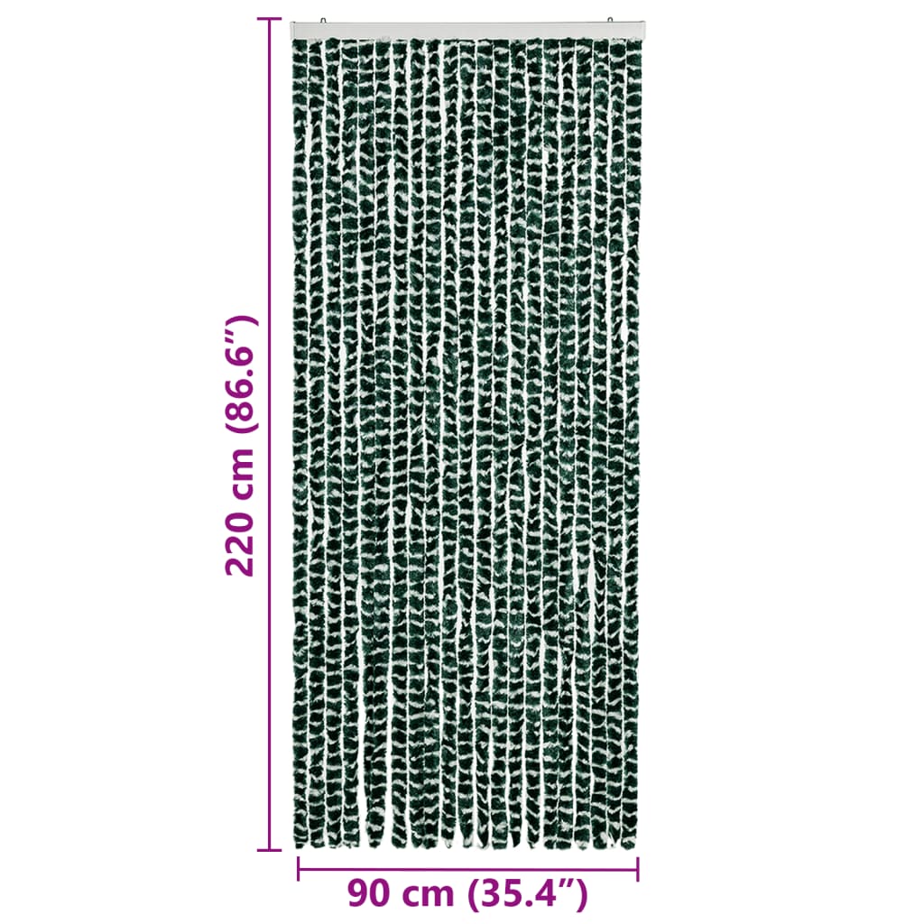 vidaXL Insektsdraperi grön och vit 90x220 cm chenille