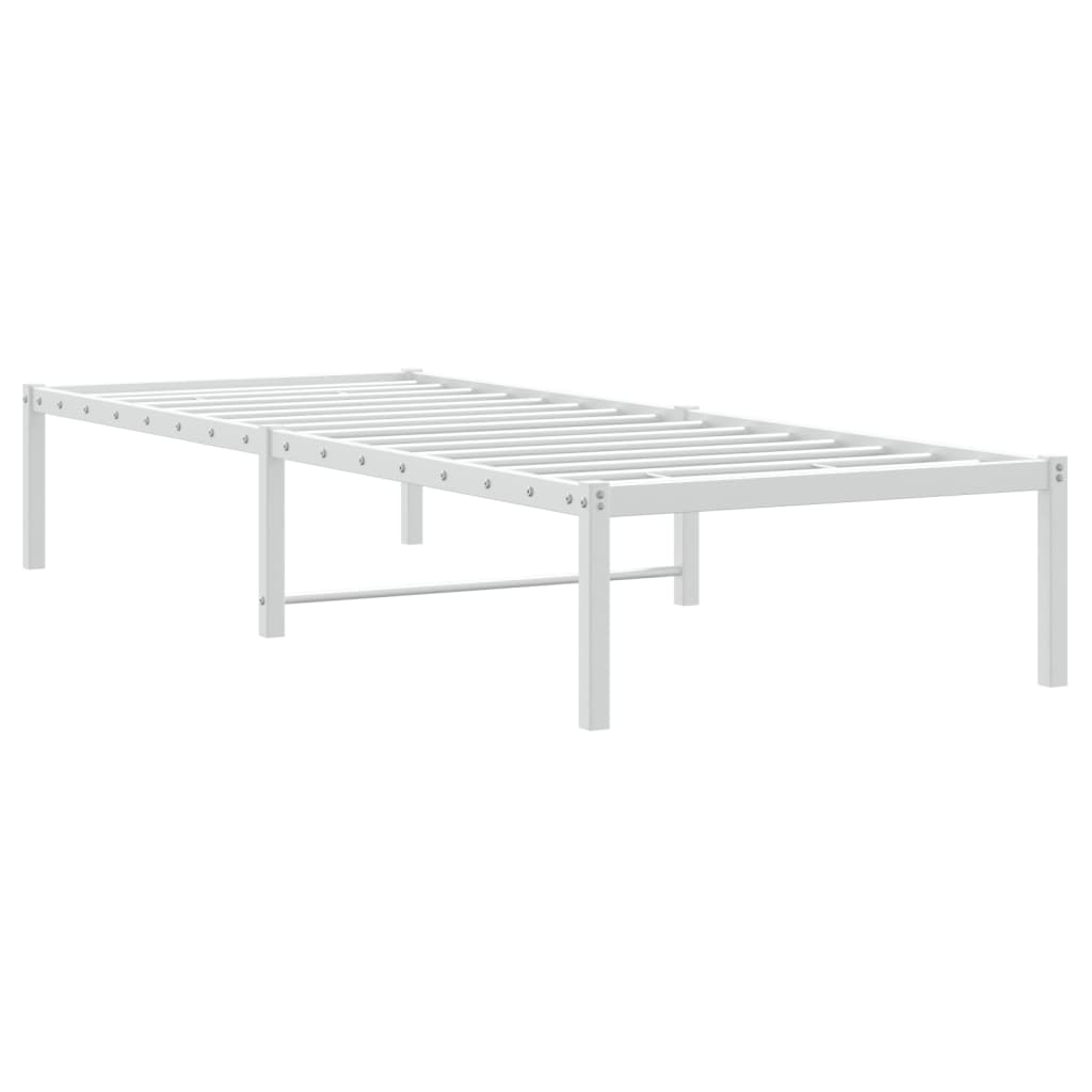 vidaXL Sängram metall vit 75x190 cm