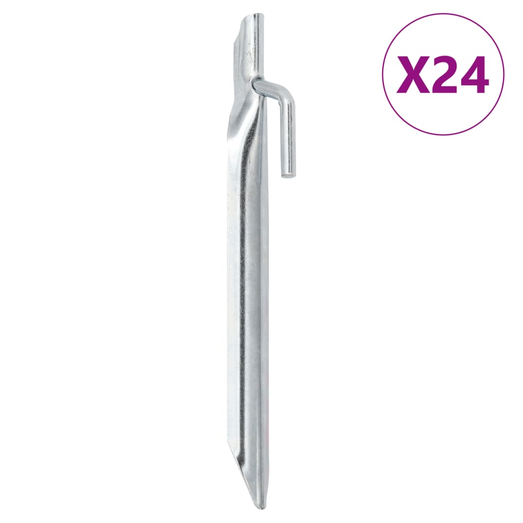 vidaXL Tältpinnar 24 st V-formade 17 cm Ø20 mm galvaniserat stål