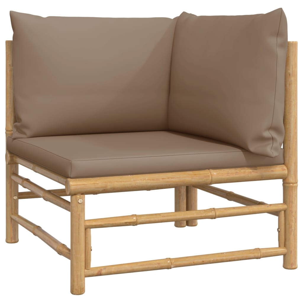 vidaXL Loungegrupp 11 delar taupe dynor bambu