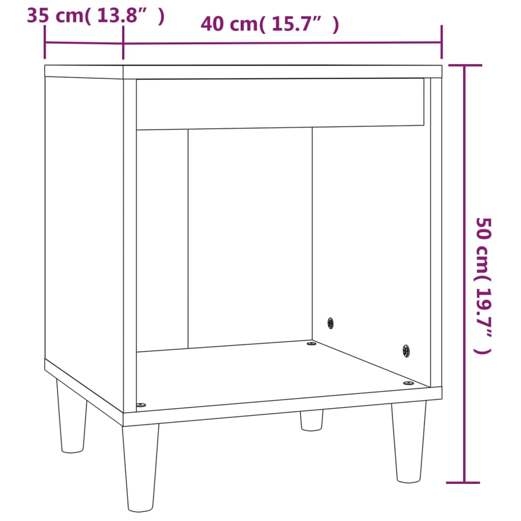 vidaXL Sängbord 2 st vit 40x35x50 cm