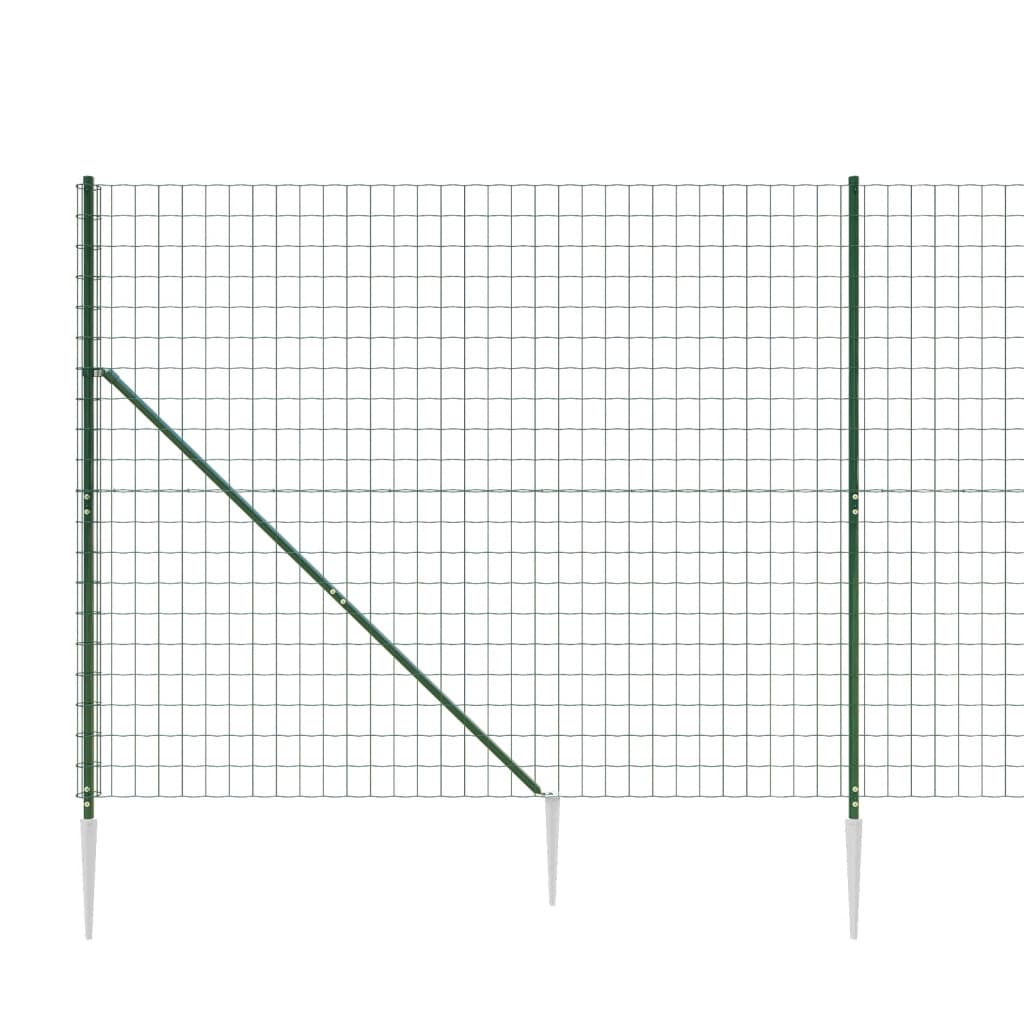 vidaXL Stängsel med markspett grön 2x10 m