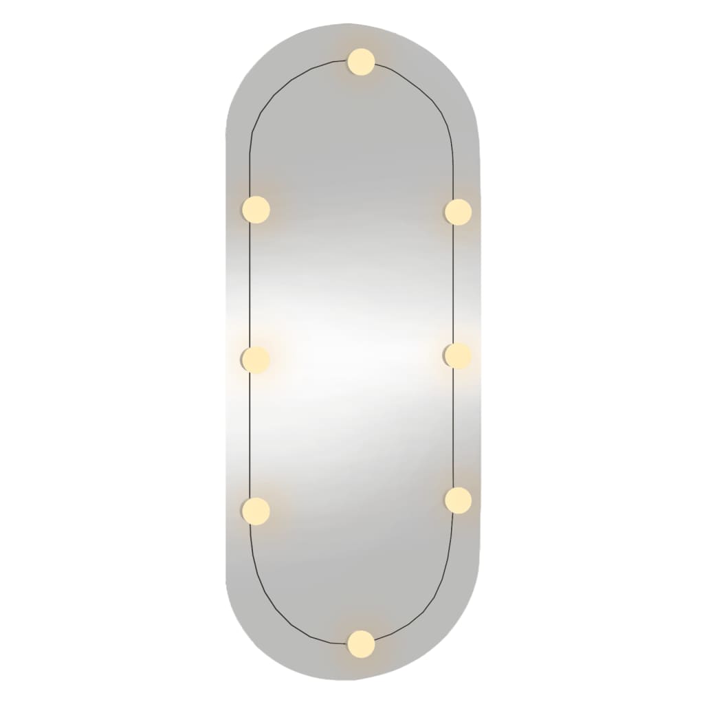 vidaXL Väggspegel med LED-belysning 40x90 cm glas oval