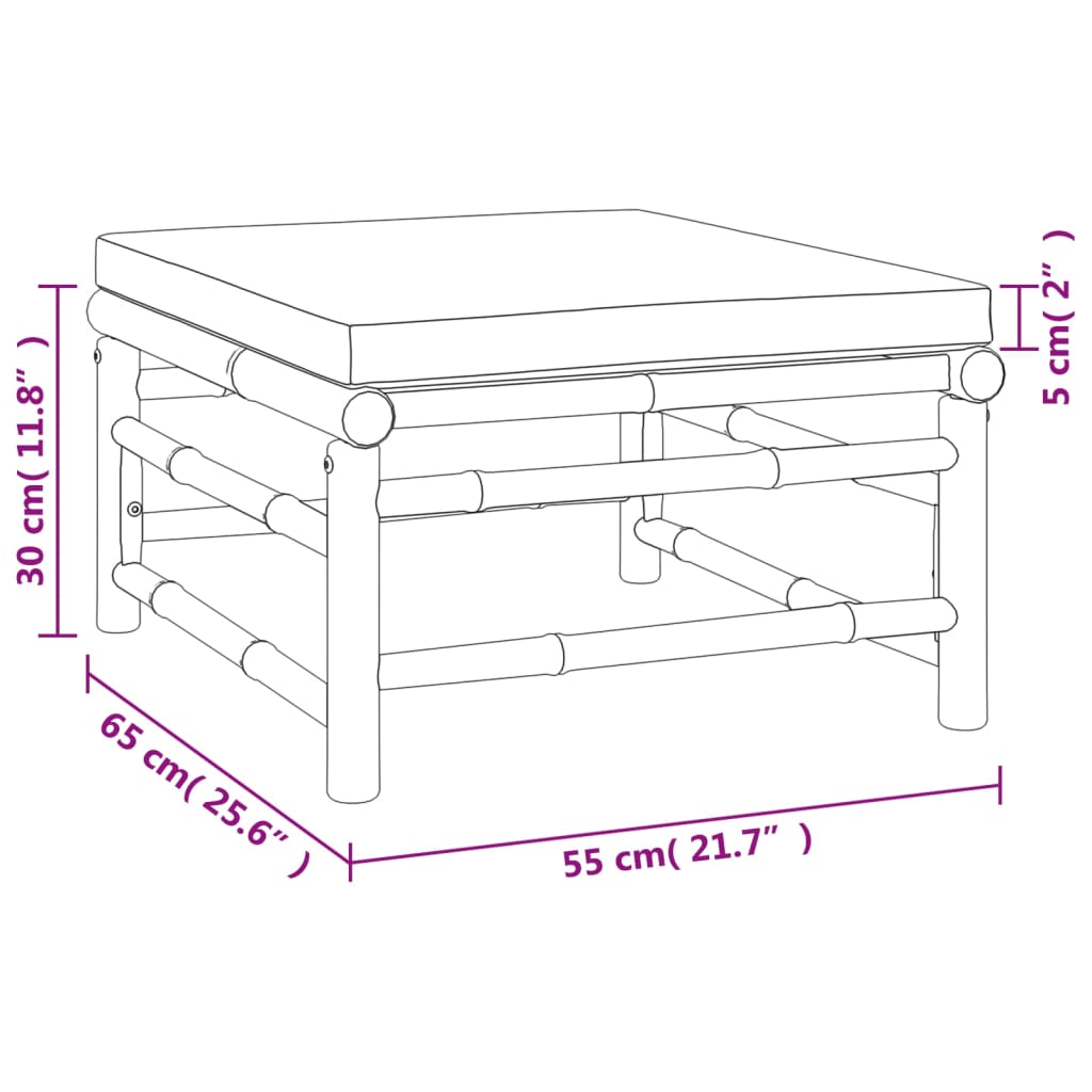 vidaXL Loungegrupp 4 delar taupe dynor bambu