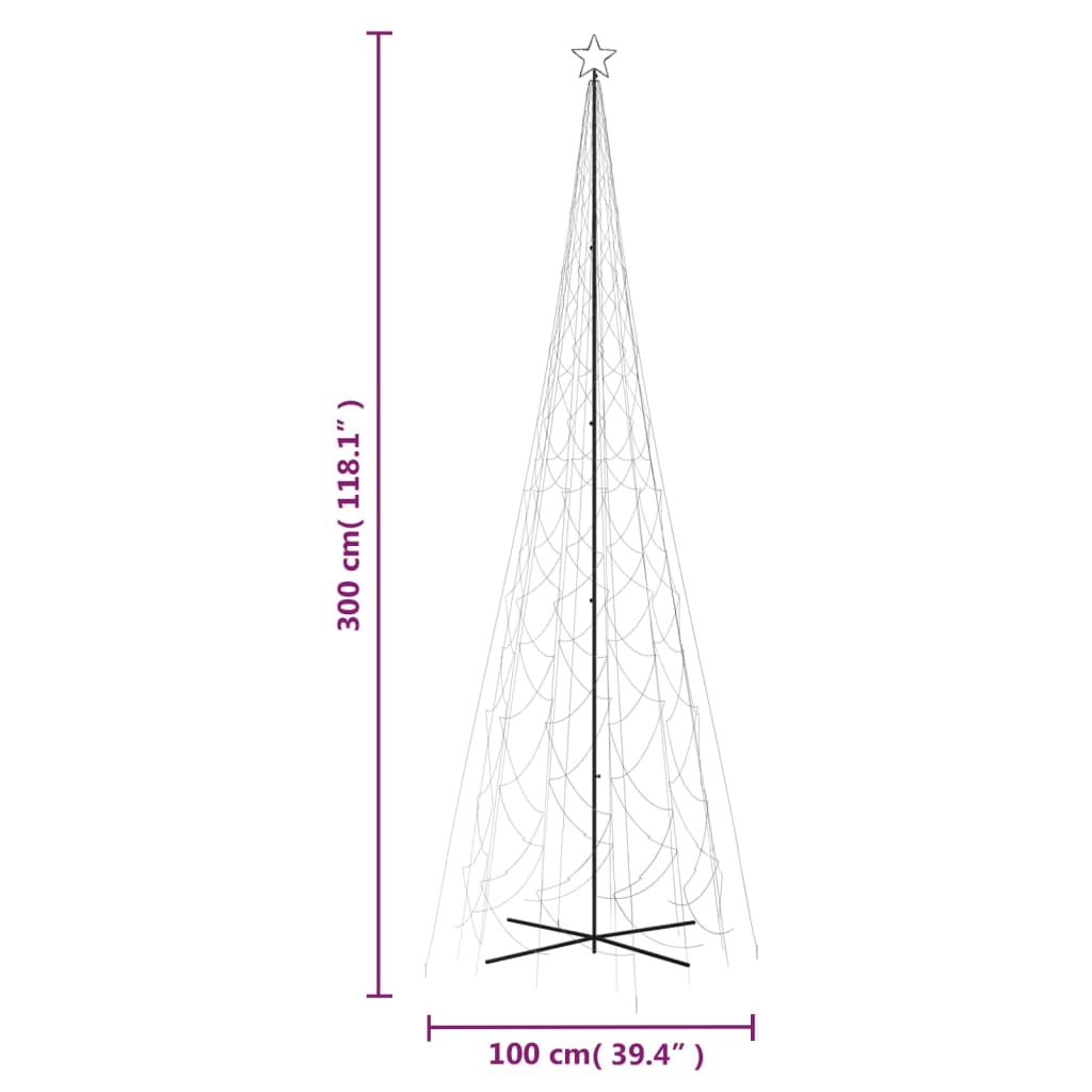 vidaXL Julgranskon kallvit 3000 LEDs 230x800 cm