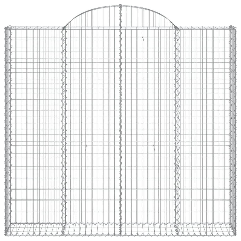 vidaXL Gabioner bågformade 4 st 200x30x180/200 cm galvaniserat järn